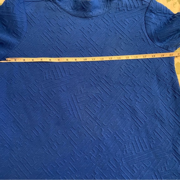 Ali Miles Royal Blue Cowl Neck Tunic Career City Chic Elevated Style Textured - Picture 7 of 11